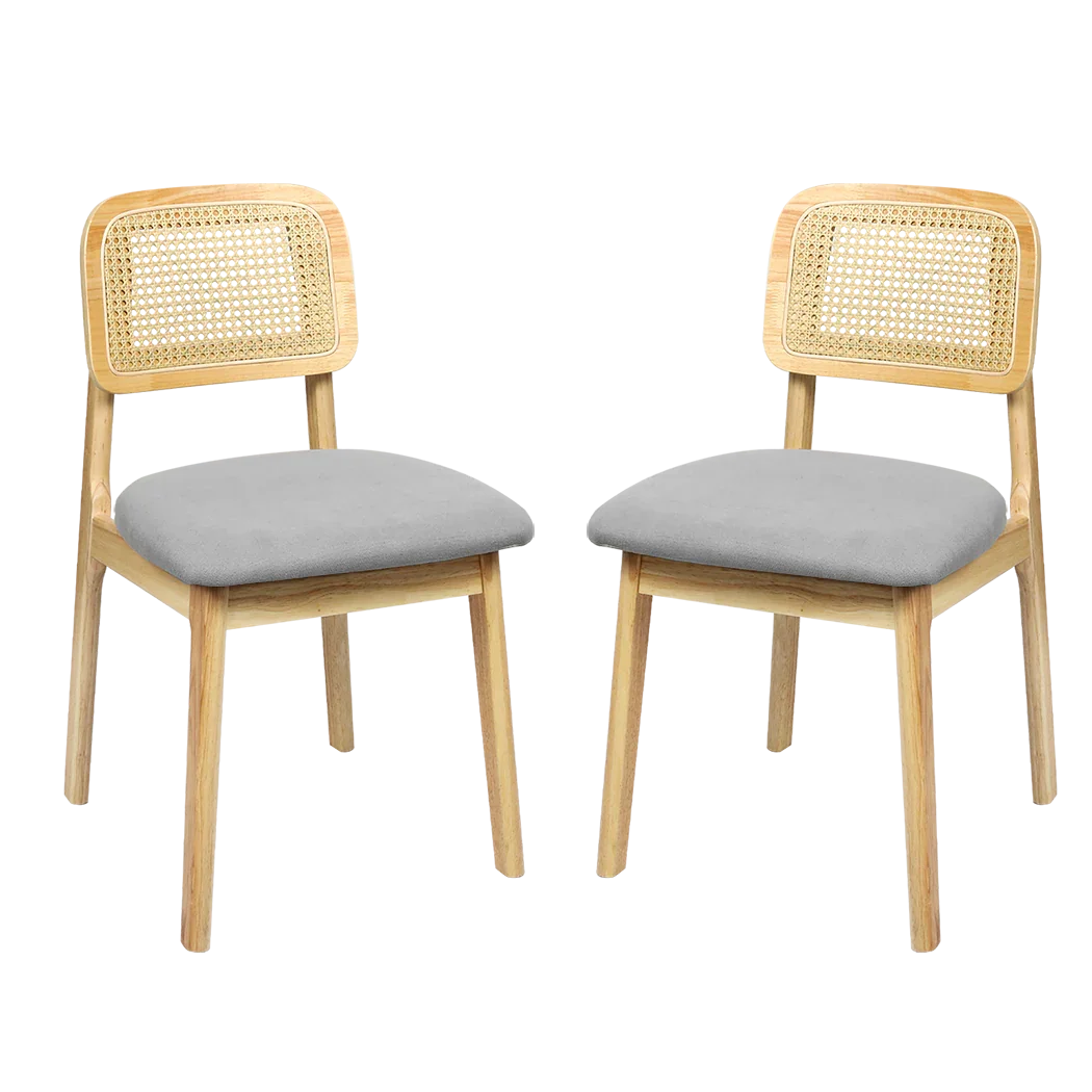 Levede Dining Chair Wood Rattan Armless Natural x6-2006732736869568520