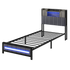 Levede Single Bed Frame with Storage Headboard RGB LED-2050056749460885512