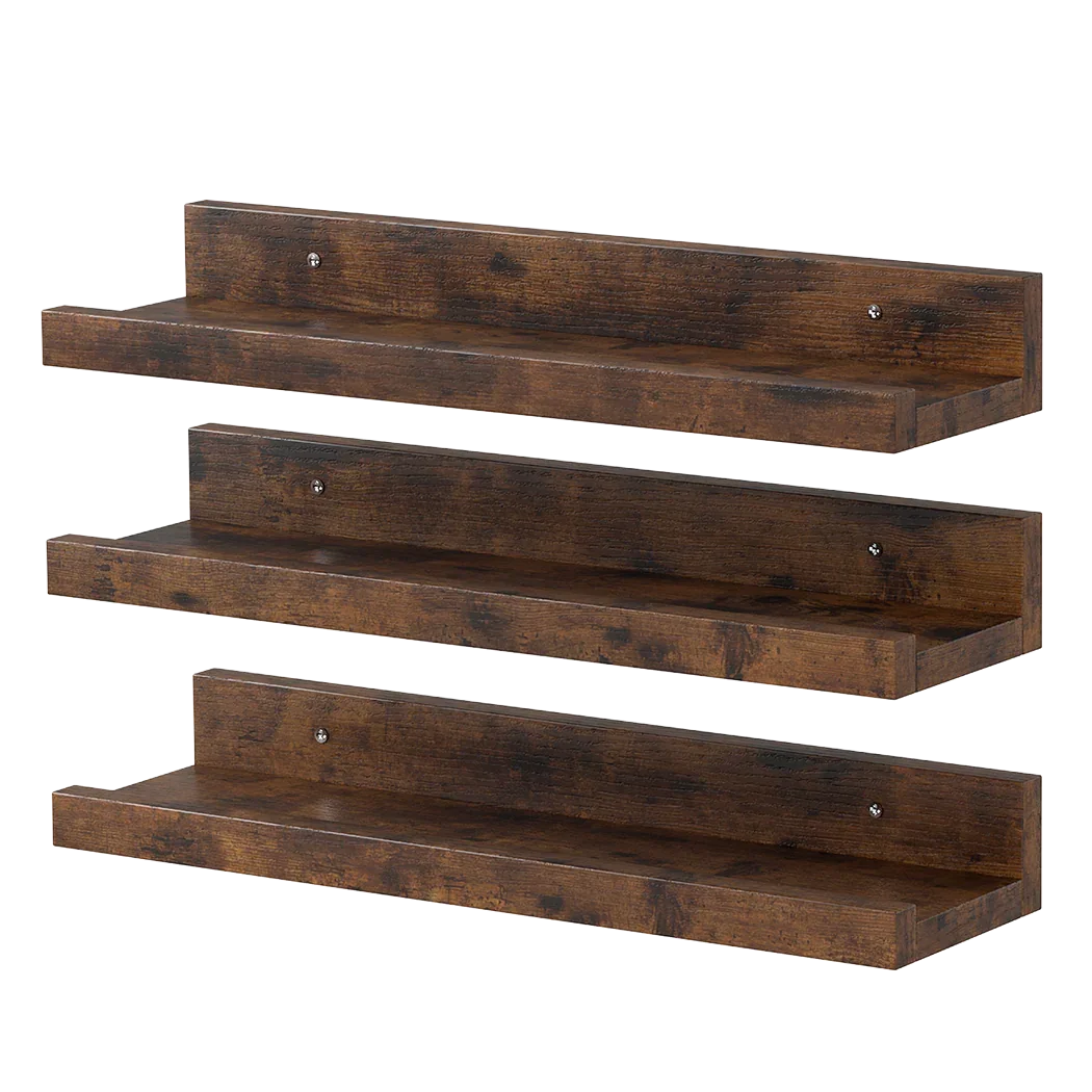 Levede Floating Shelves 3 Pack Wall Mounted Wood Storage Display Rack Room Decor-2050056792897097736