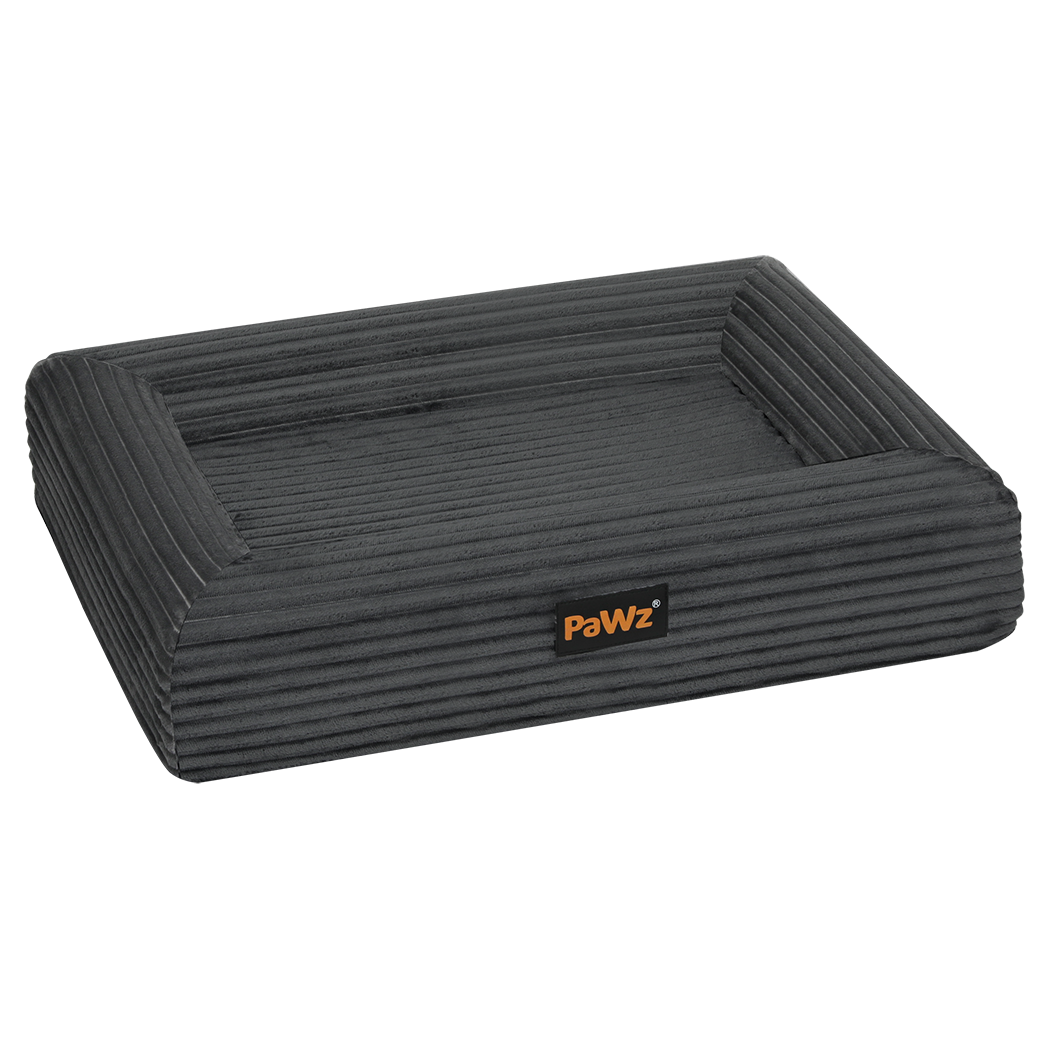 Pawz L Size Orthopedic Dog Bed with Corduroy Removable Cover Waterproof Washable Grey-2065254248601489416