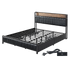 Levede King Bed Frame PU Mattress Base Storage Drawer Headboard USB Charge-2100034936097607688