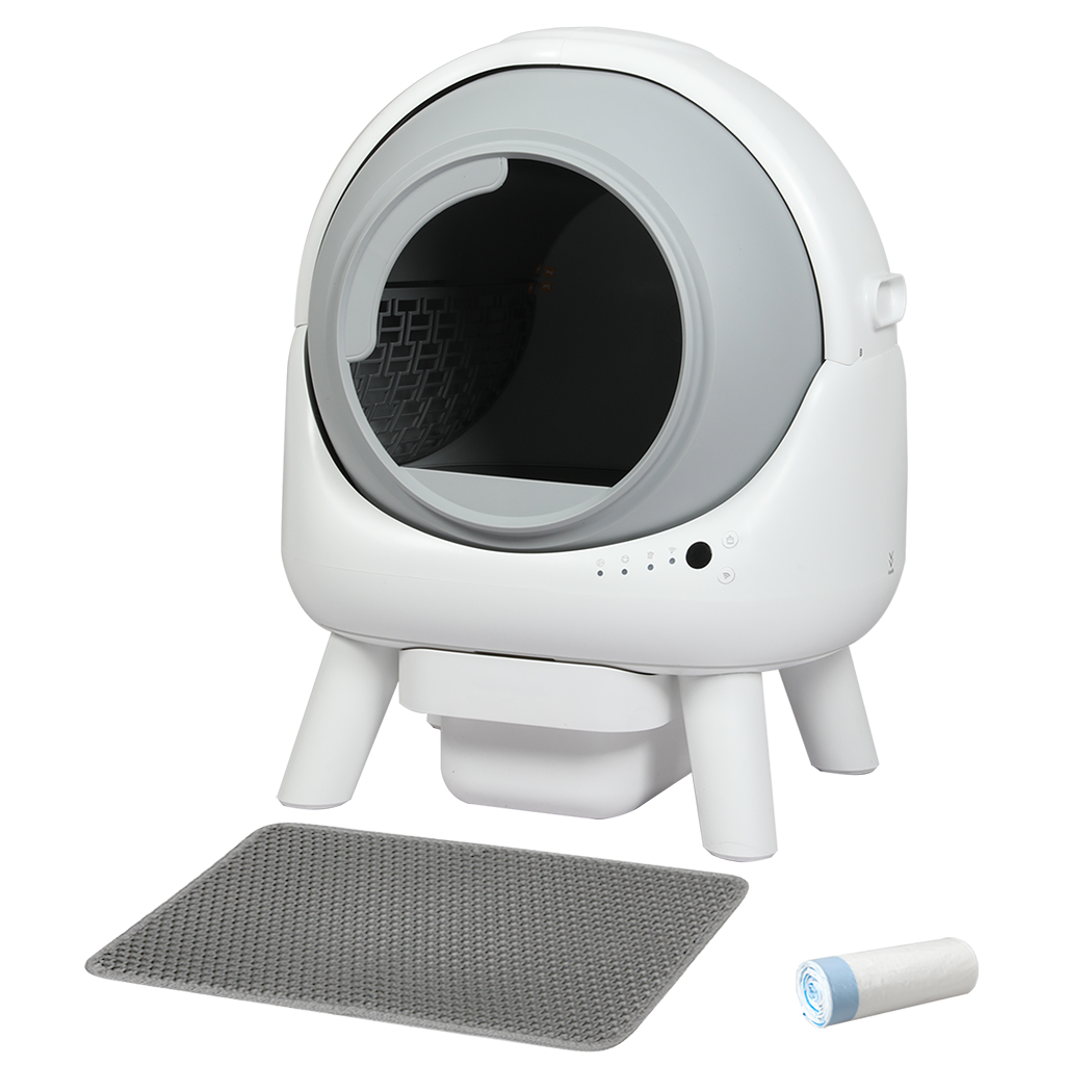 PaWz Smart Self Cleaning Cat Litter Box APP Control White-1938089882115248136