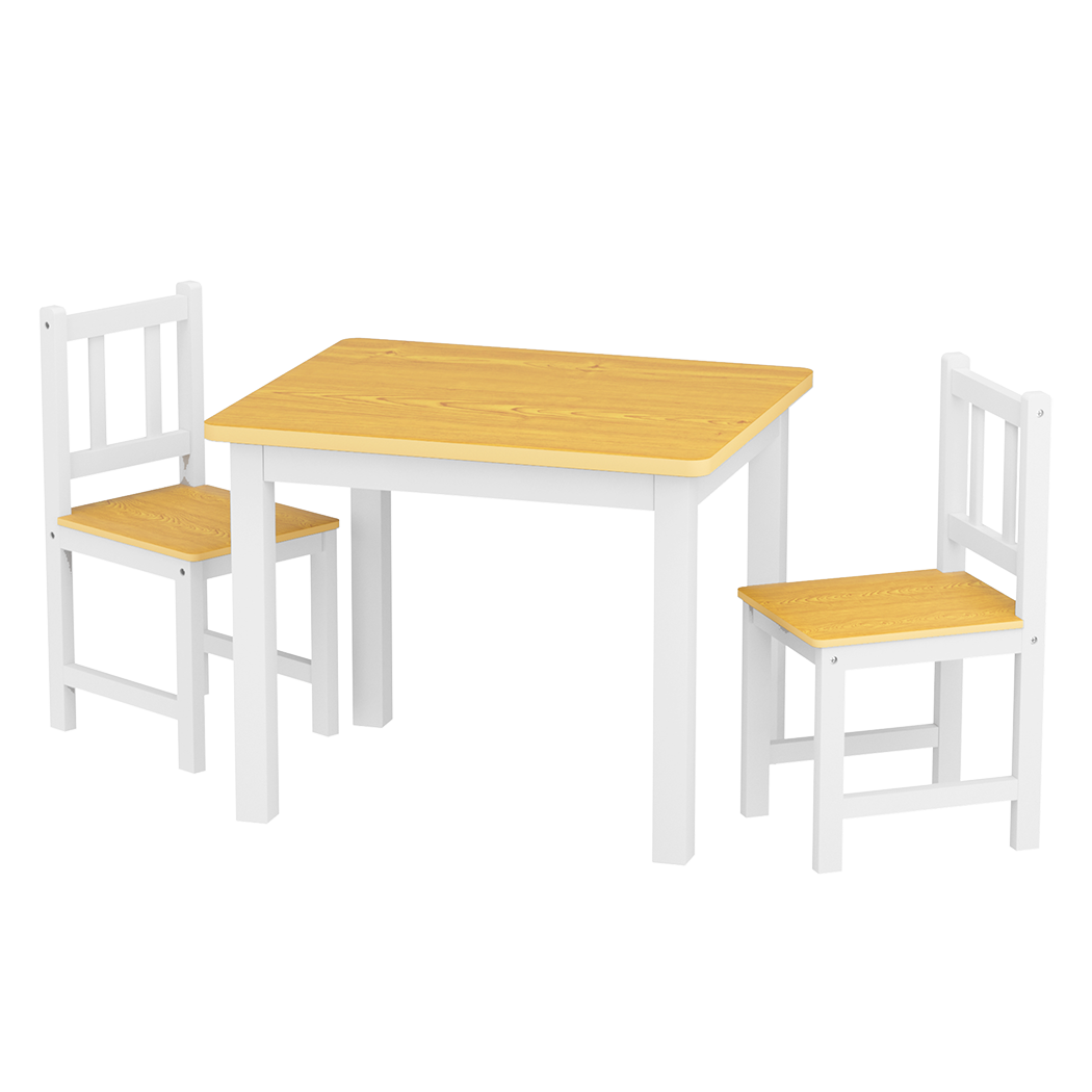Bopeep Kids Table and Chairs Set Wooden 3PCS Study Play-2006732702165897224