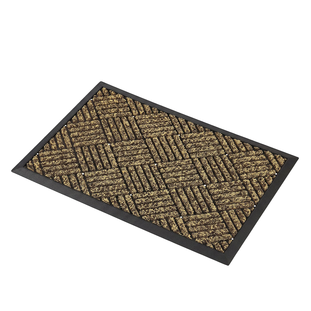 Marlow Front Door Mat 60x90cm Thickened Non Slip Grass Scrape Garden Brown-2109799593305378825