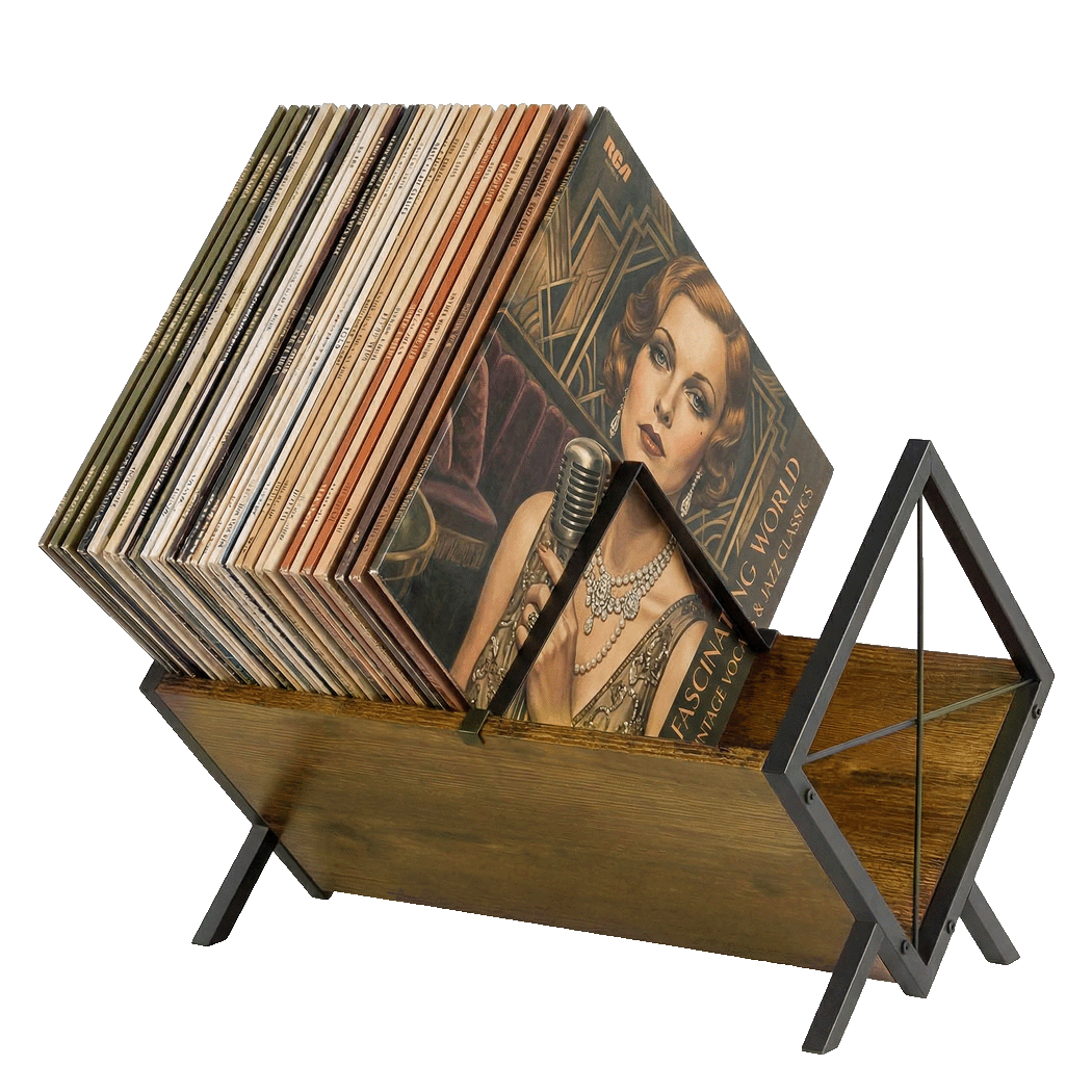 Levede Vinyl Record Storage Rack Display Shelf LP Album Books Holder Adjustable-2050059013638459400