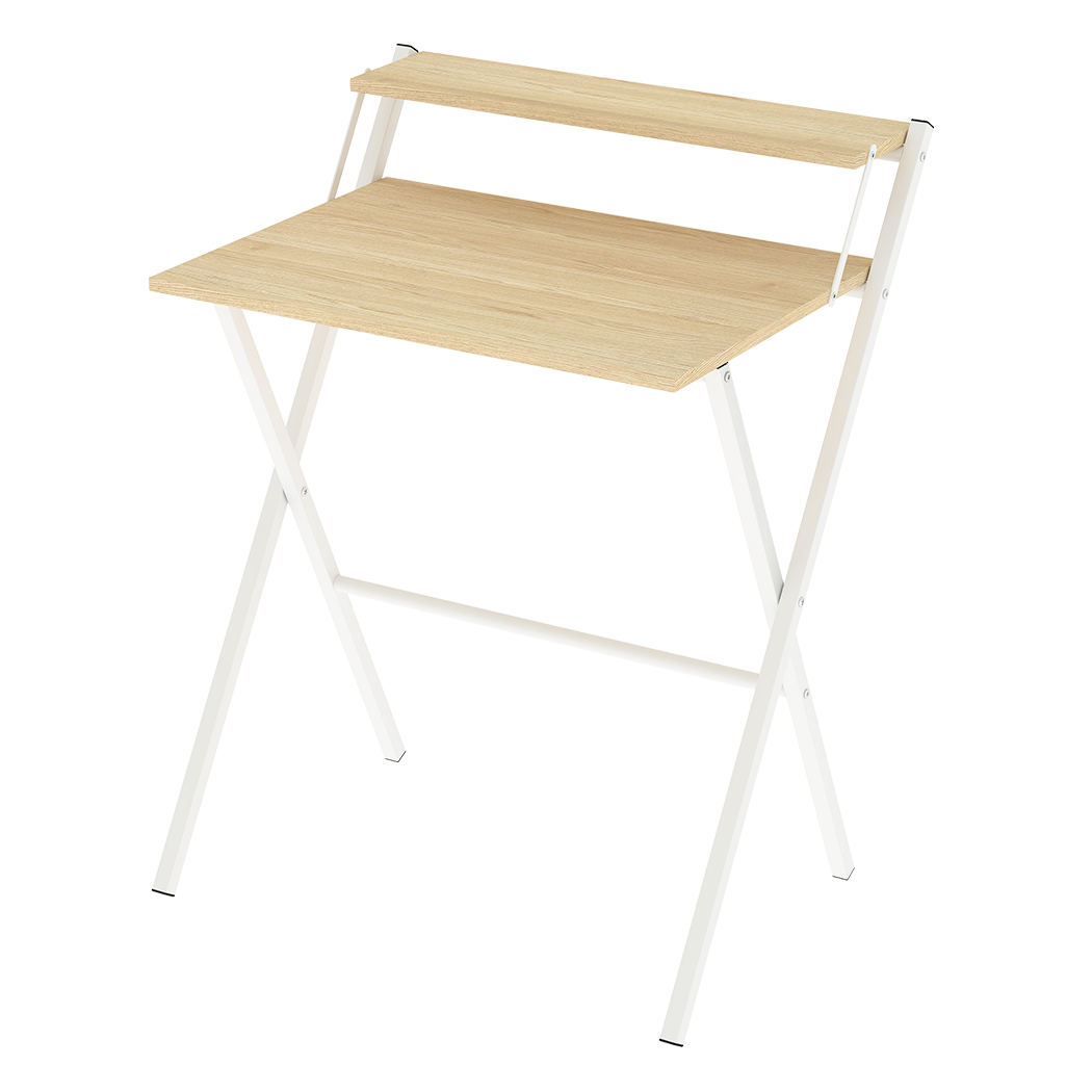 Levede Foldable Computer Desk Office Study Desk Oak-2011971108705800200