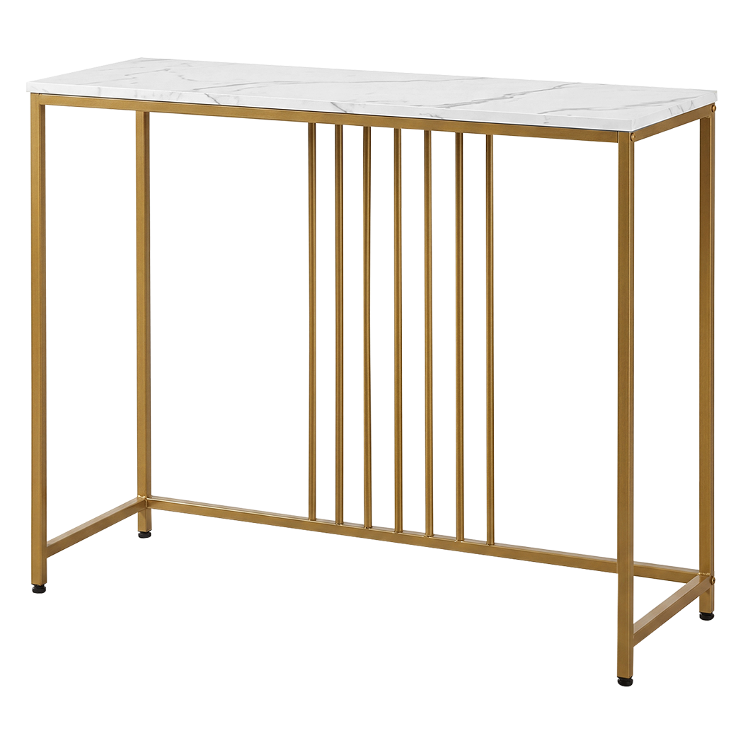 Levede Hallway Table Narrow Console Marble Effect Tabletop Adjustable Foot Pads-2050059016528334857