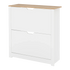 Levede Narrow Shoe Cabinet Organiser Storage Rack Flip-up Drawer 12 Pairs White-2050056773427138569