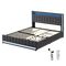 Levede King Bed Frame Fabric Storage Drawer LED USB-2029387305961263112