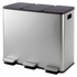 Toque Pedal Rubbish Bin Kitchen Trash Can Stainless Steel 3 x 18L Waterproof-2050056777290092552