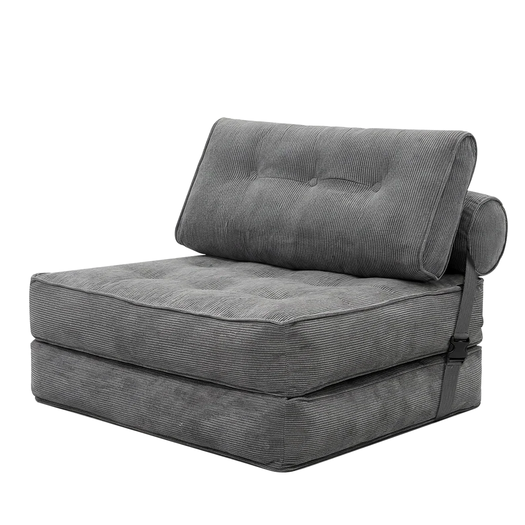 Levede Convertible Sofa Bed Foldable Single Sleeper Bed Compact Living Room Grey-2050056788195282952
