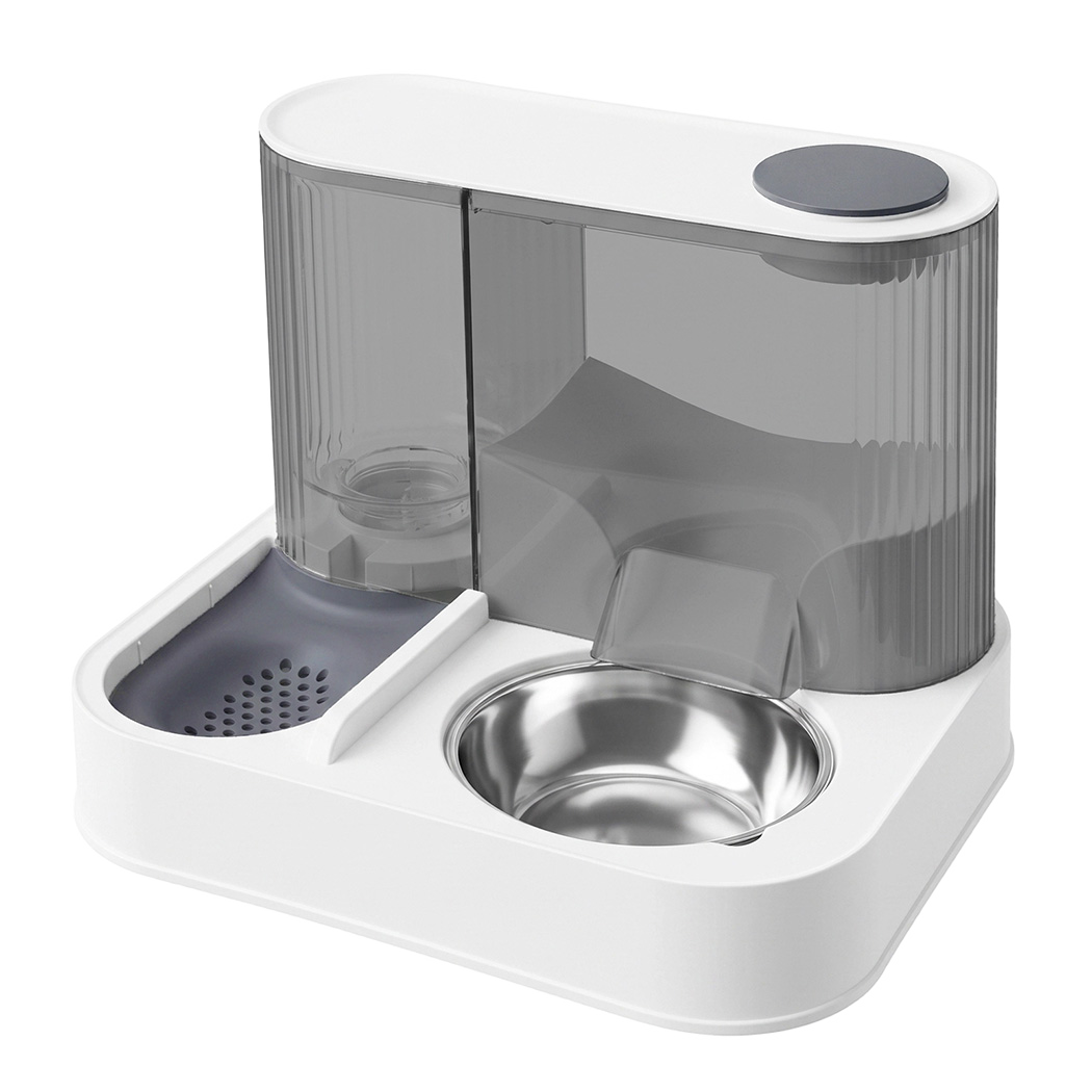 PaWz Automatic Cat Feeder Gravity Food and Water Dispenser for Home Travel White-2109799598678282249