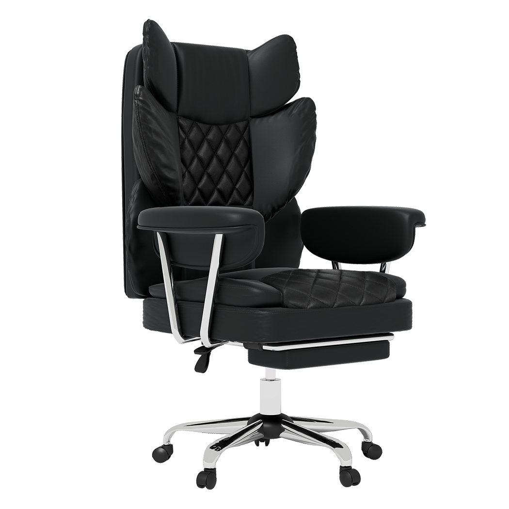 Levede Gaming Office Chair High Back PU Leather Black-2006733417676410888