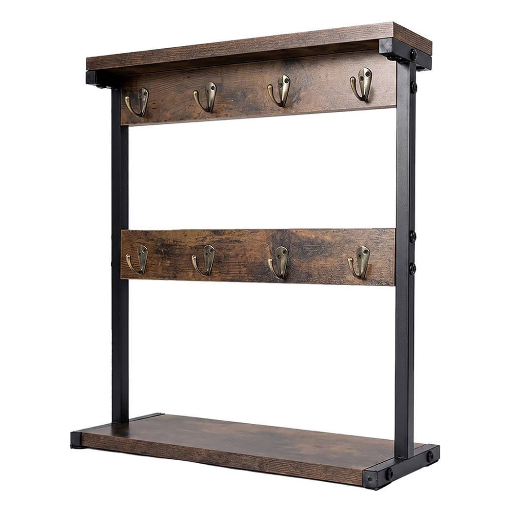 Levede Mug Rack 8 Hook Storage Holder Stand Kitchen Counter Cup Organizer Rustic-2072893556493783048