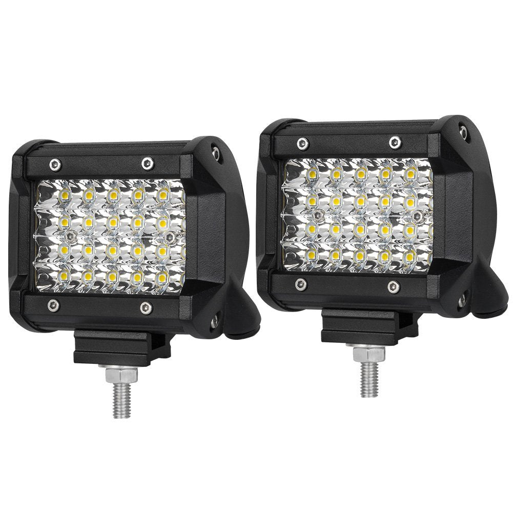 Pair 4 Inch Philips LED Spot Work Lights Quad Row 2,150lm IP68 4WD Reverse Light