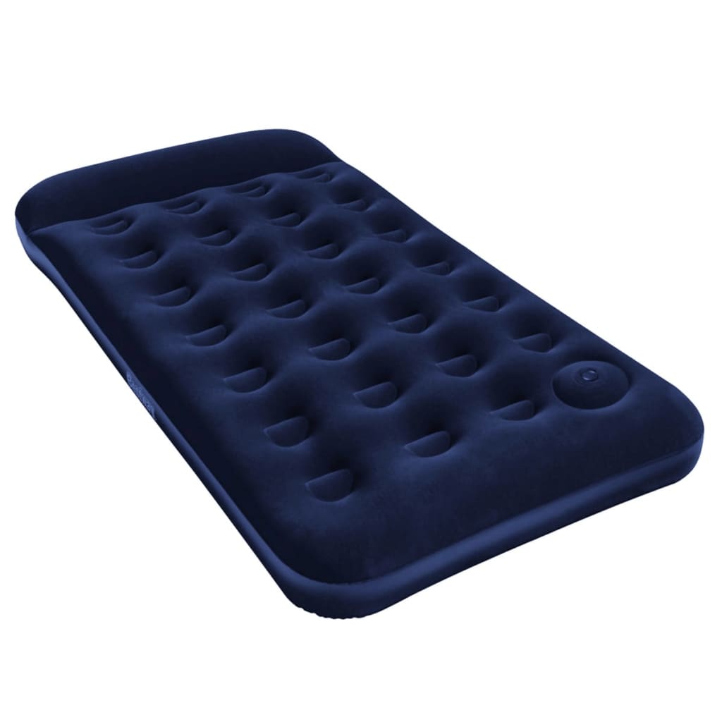 Inflatable Flocked Airbed with Built-in Foot Pump 188x99x28 cm