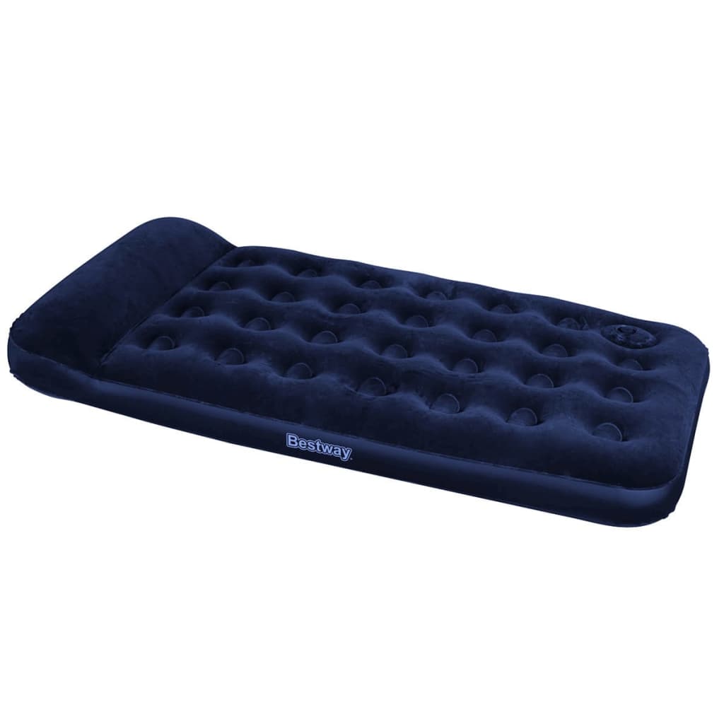 Inflatable Flocked Airbed with Built-in Foot Pump 188x99x28 cm