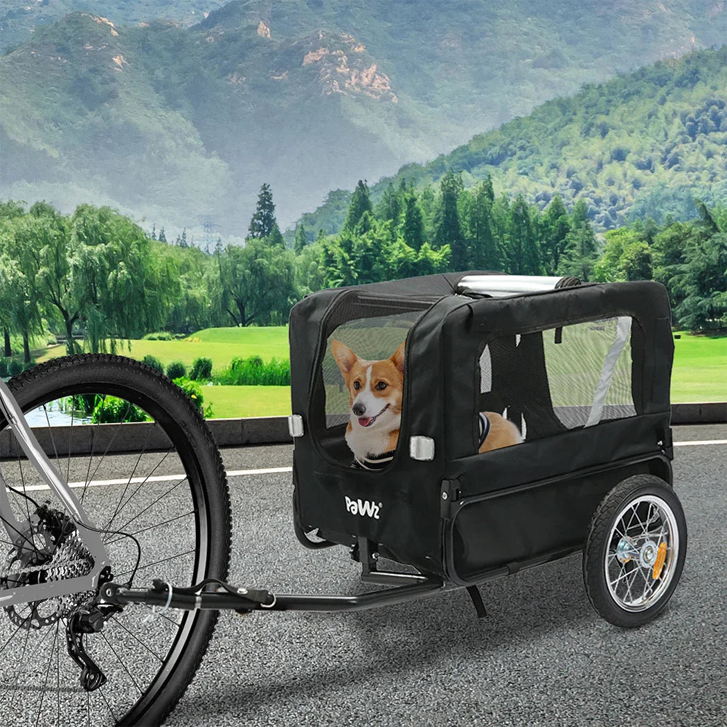 PaWz Pet Stroller Bike Trailer 2-IN-1 Sunroof-2018816894387228678