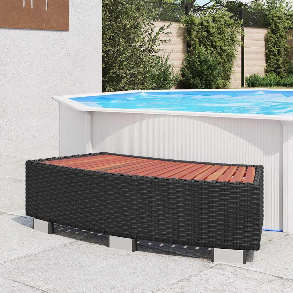 Spa Step Poly Rattan 92x45x25 cm Black