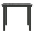 Garden Table Black 80x80x74 cm Aluminium and Glass