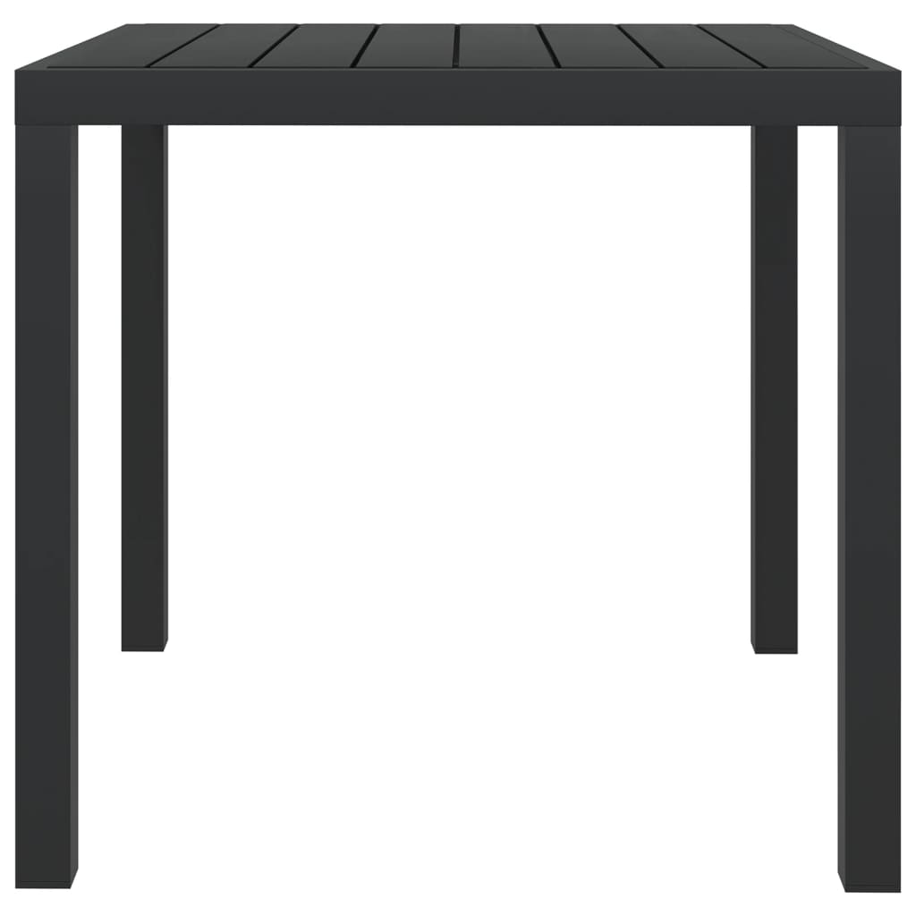 Garden Table Black 80x80x74 cm Aluminium and WPC