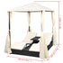 Double Sun Lounger with Curtains Poly Rattan Black