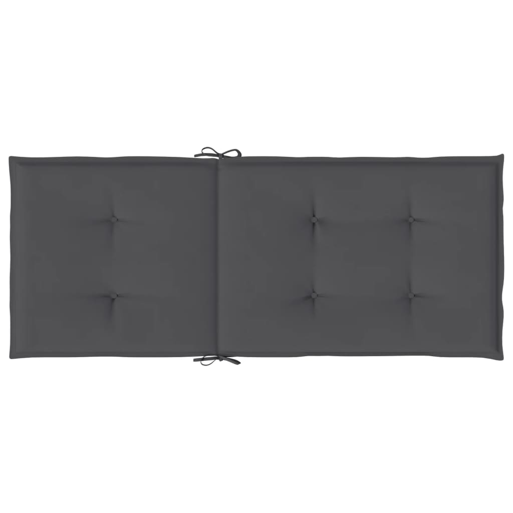 Garden Highback Chair Cushions 4 pcs Anthracite 120x50x3 cm Fabric