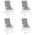 Garden Highback Chair Cushions 4 pcs Grey 120x50x3 cm Fabric