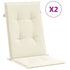 Garden Highback Chair Cushions 2 pcs Cream 120x50x3 cm Fabric