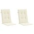 Garden Highback Chair Cushions 2 pcs Cream 120x50x3 cm Fabric