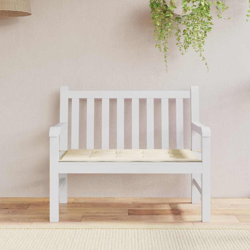 Garden Bench Cushion Cream 100x50x4 cm Oxford Fabric