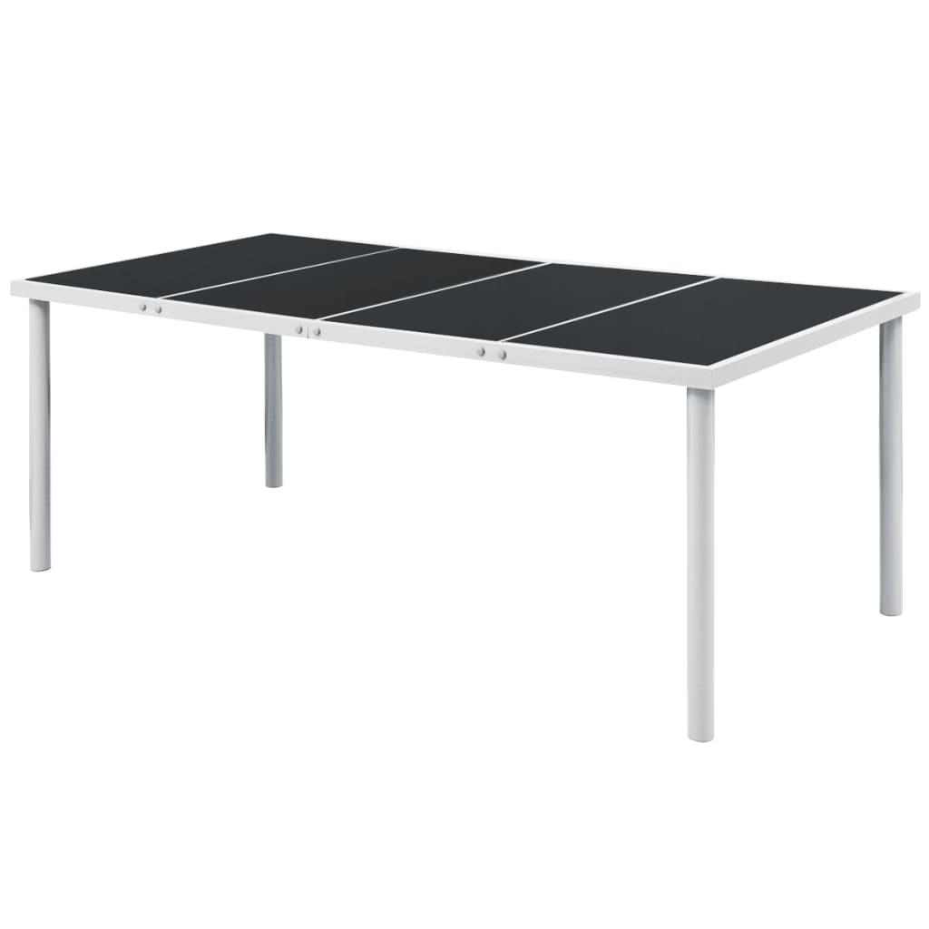 Garden Table 190x90x74 cm Black Steel