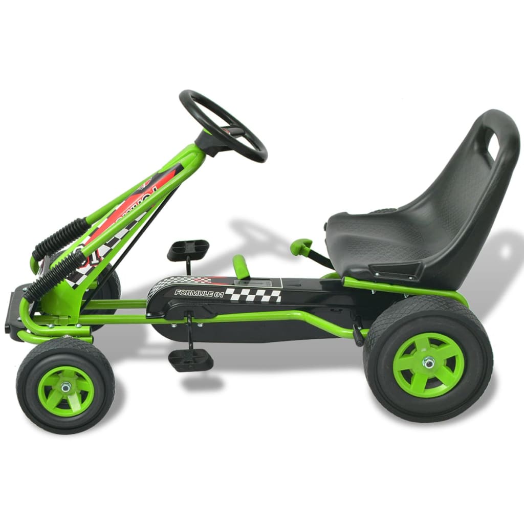 Pedal Go Kart with Adjustable Seat Green