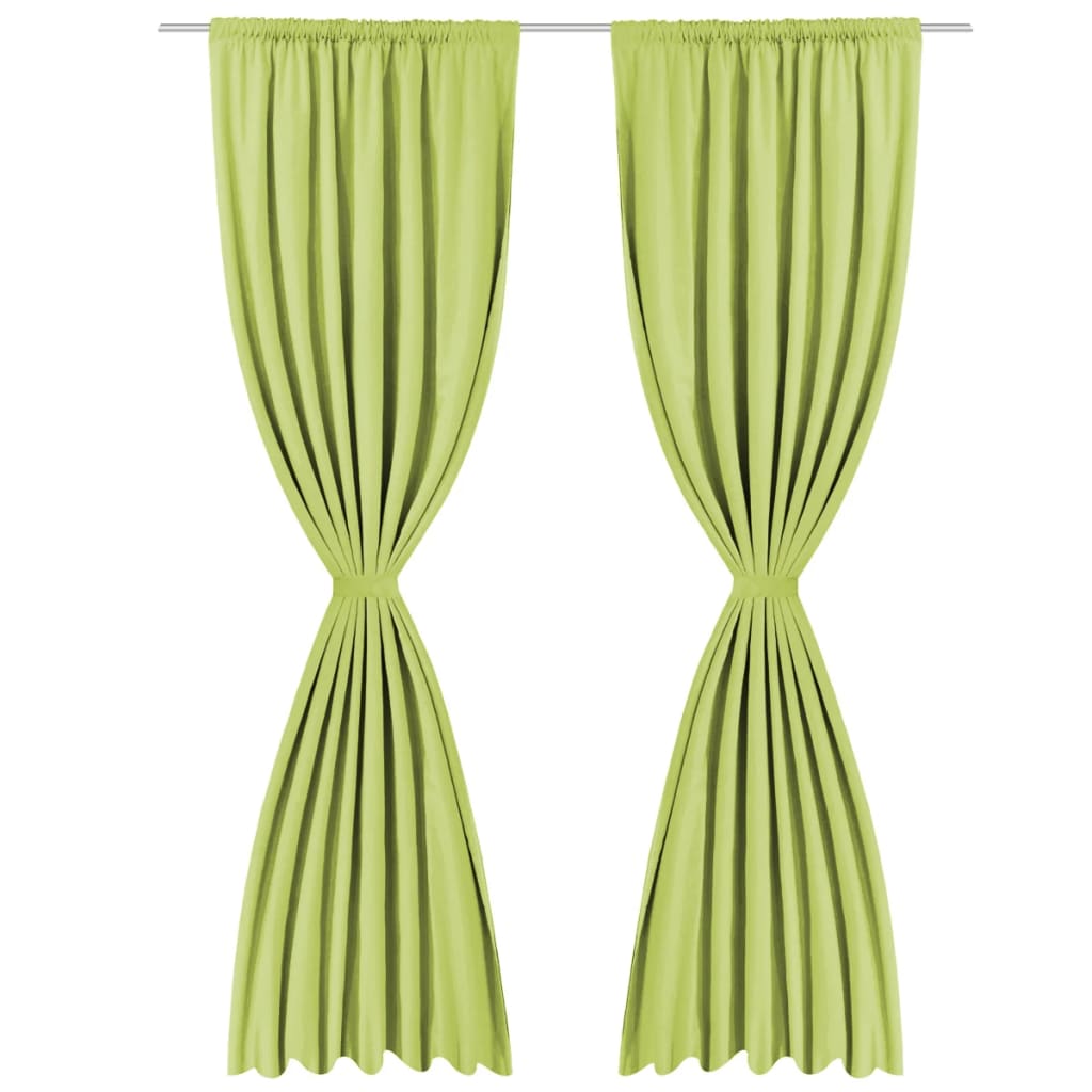 Blackout Curtains 2 pcs Double Layer 140x245 cm Green