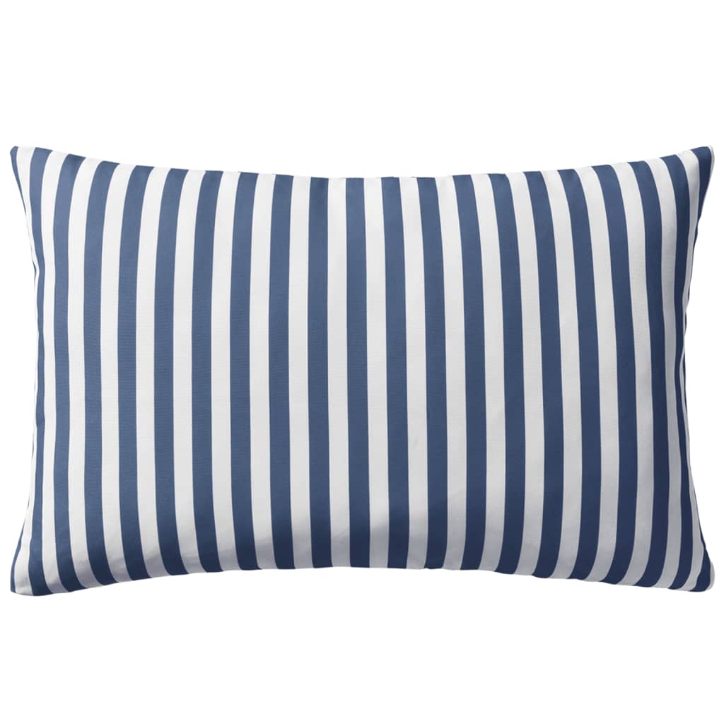 Outdoor Pillows 2 pcs Stripe Print 60x40 cm Navy