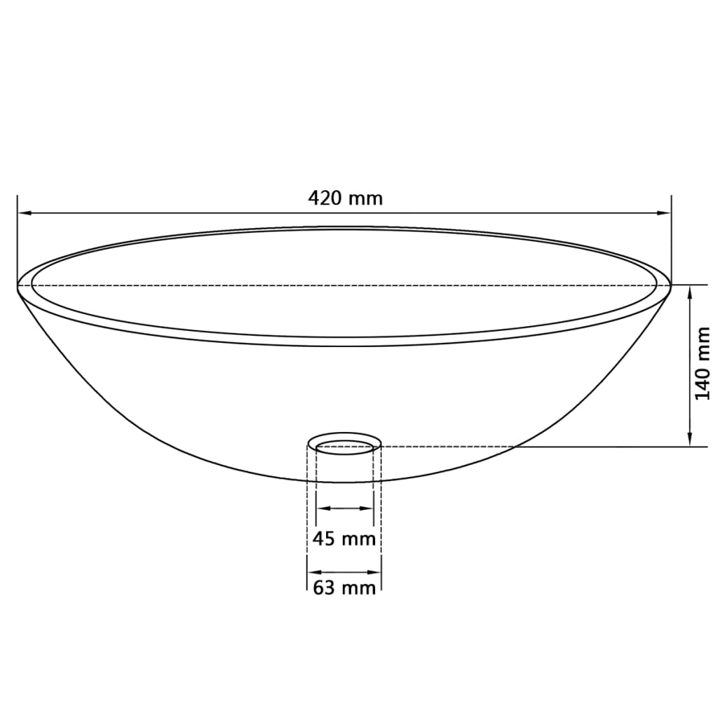 Basin Tempered Glass 42 cm Transparent