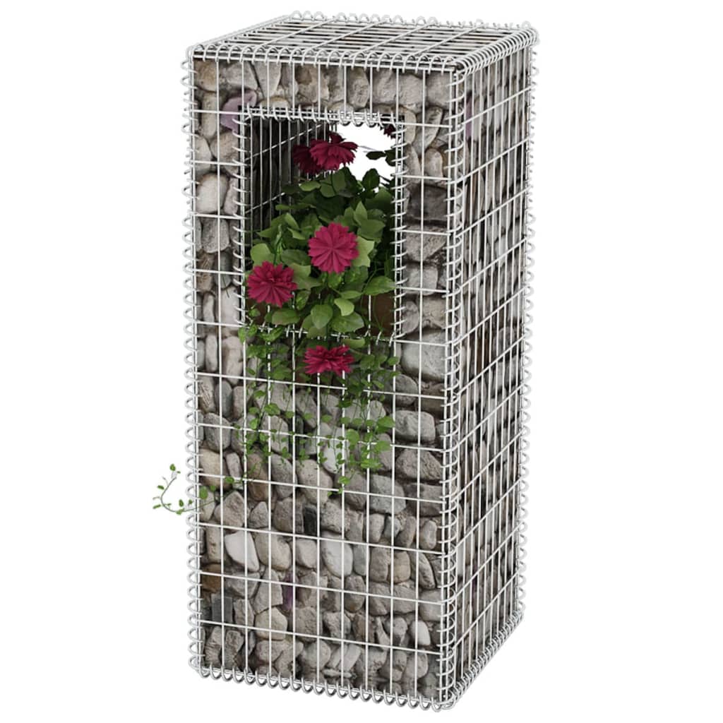 Gabion Basket Post/Planter Steel 50x50x120 cm