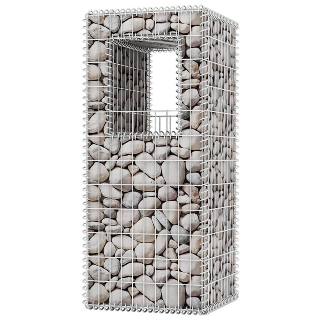 Gabion Basket Posts/Planters 2 pcs Steel 50x50x120 cm