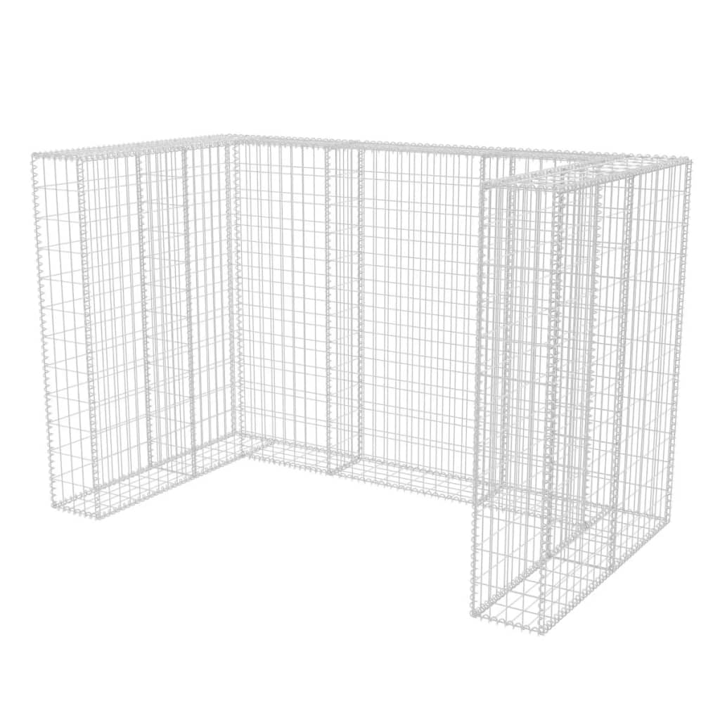 Gabion Double Wheelie Bin Surround Steel 180x100x120 cm