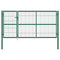 Garden Fence Gate with Posts 350x140 cm Steel Green