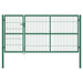 Garden Fence Gate with Posts 350x140 cm Steel Green