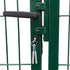 Garden Fence Gate with Posts 350x140 cm Steel Green