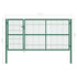 Garden Fence Gate with Posts 350x140 cm Steel Green