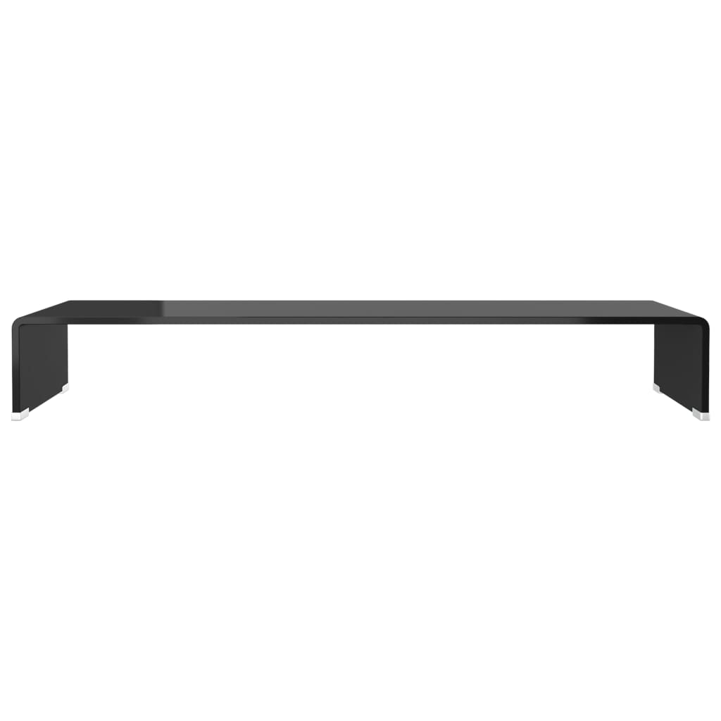 TV Stand/Monitor Riser Glass Black 90x30x13 cm