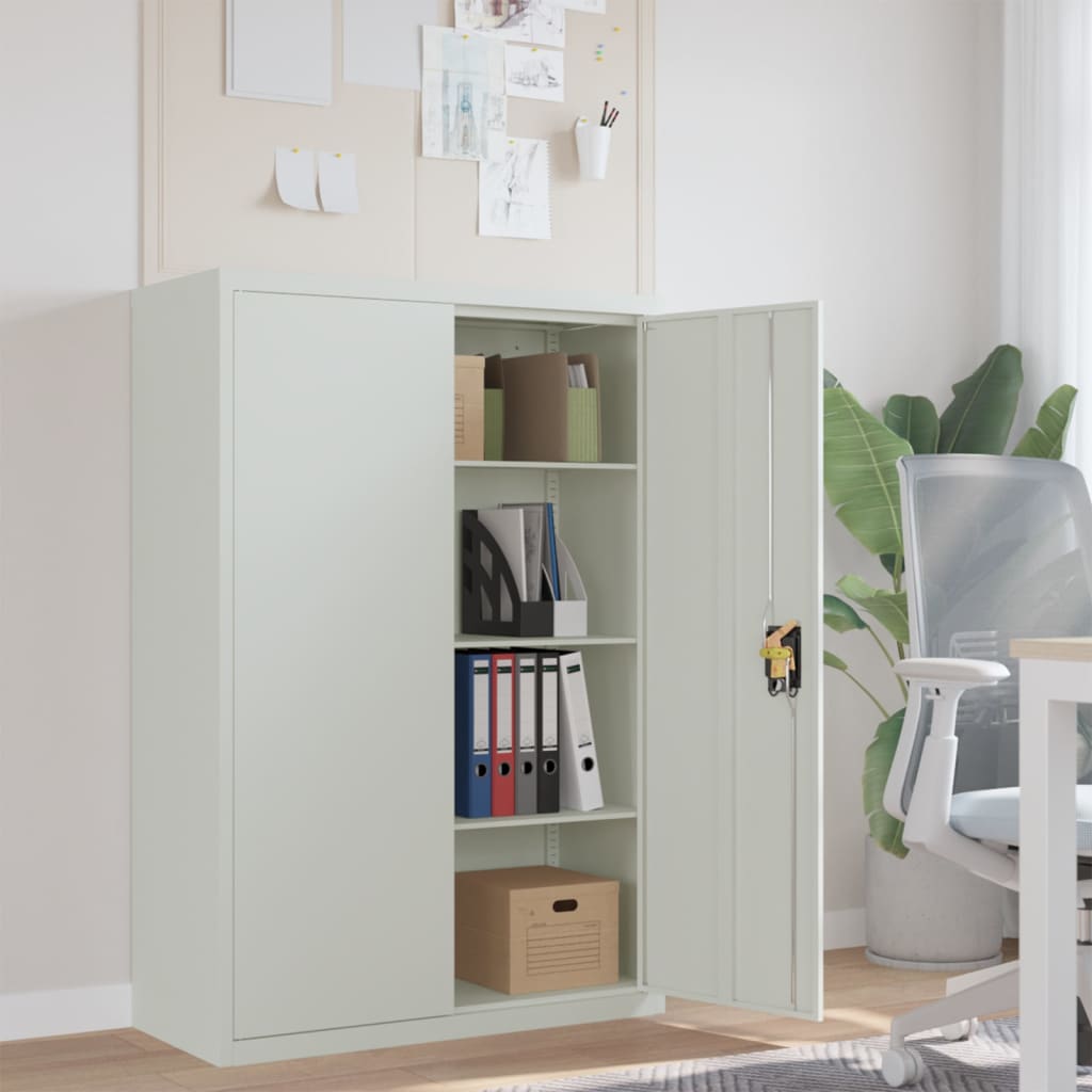 Office Cabinet 90x40x140 cm Steel Grey