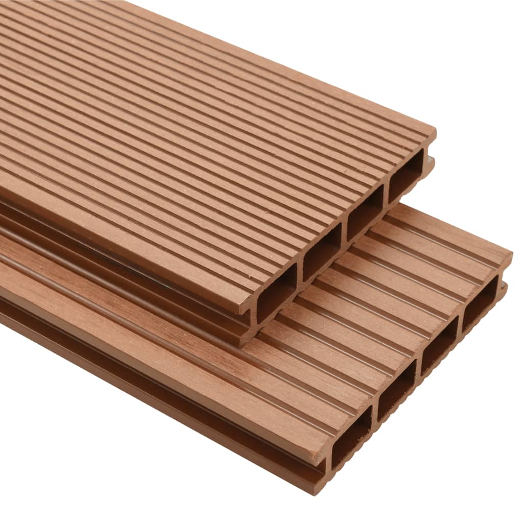 WPC Decking Boards with Accessories 15 m² 4 m Brown