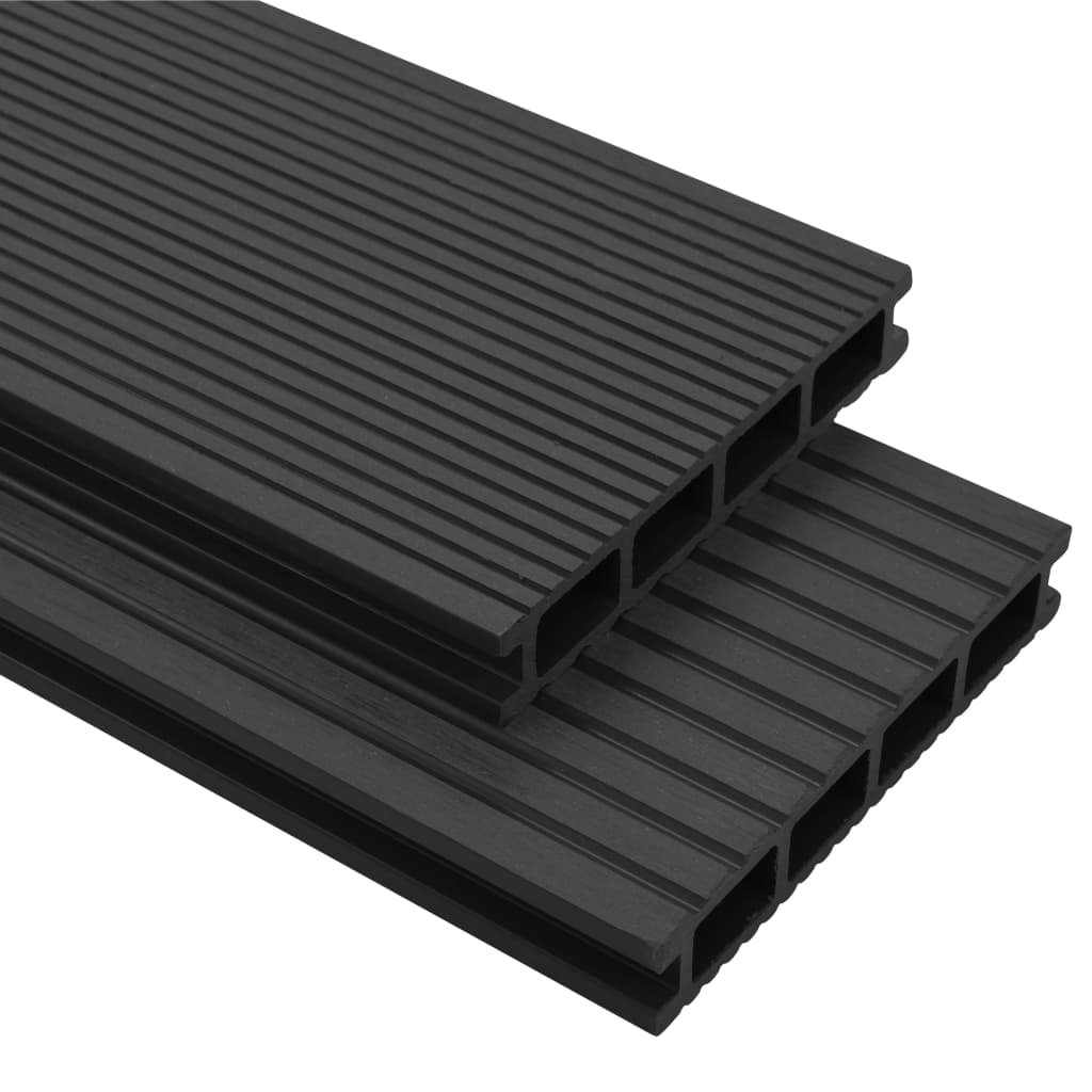 WPC Decking Boards with Accessories 15 m² 4 m Anthracite