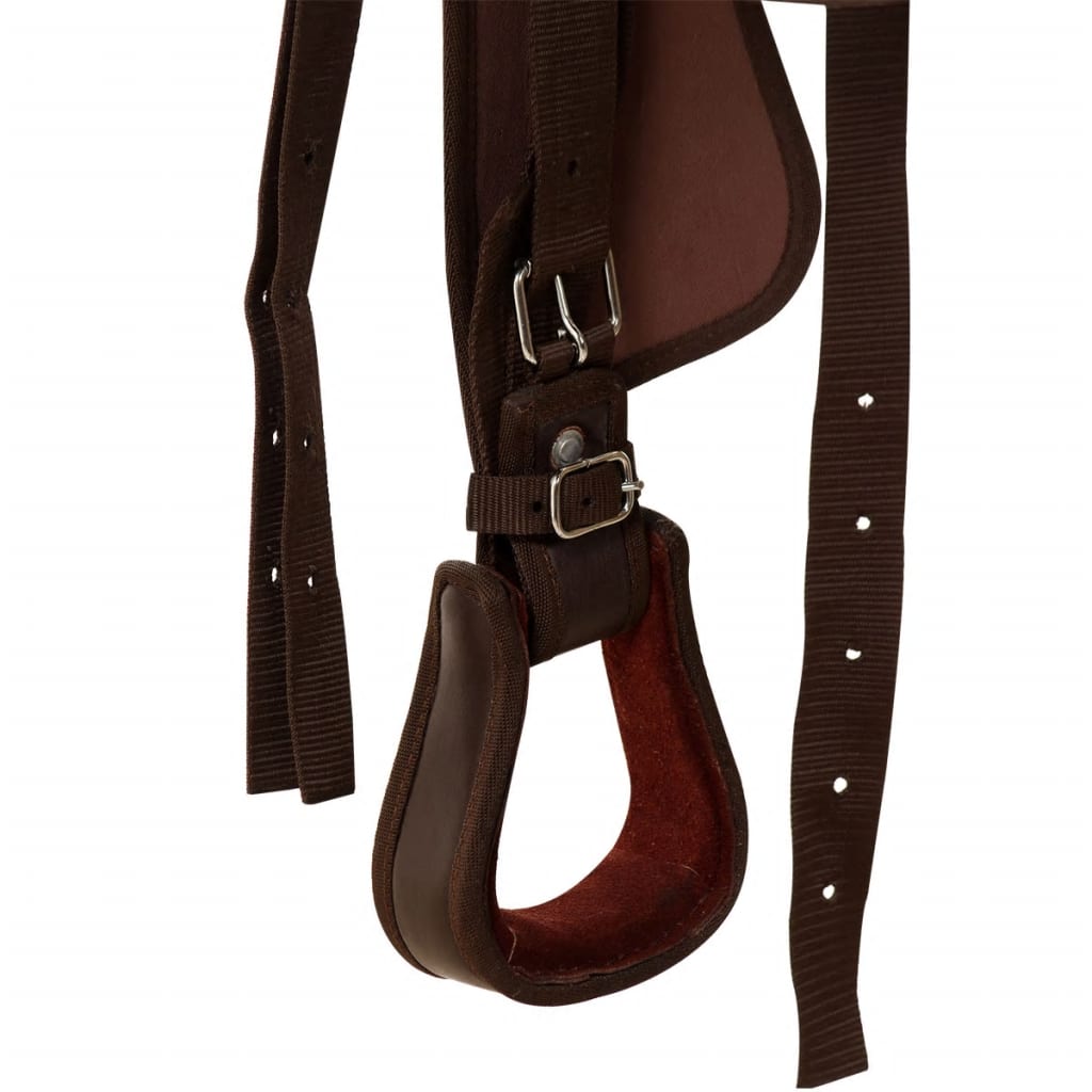 Western Saddle, Headstall&Breast Collar Real Leather 16