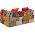 2-Seater Modular Pouffe Patchwork Fabric