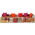 4-Seater Modular Pouffe Patchwork Fabric